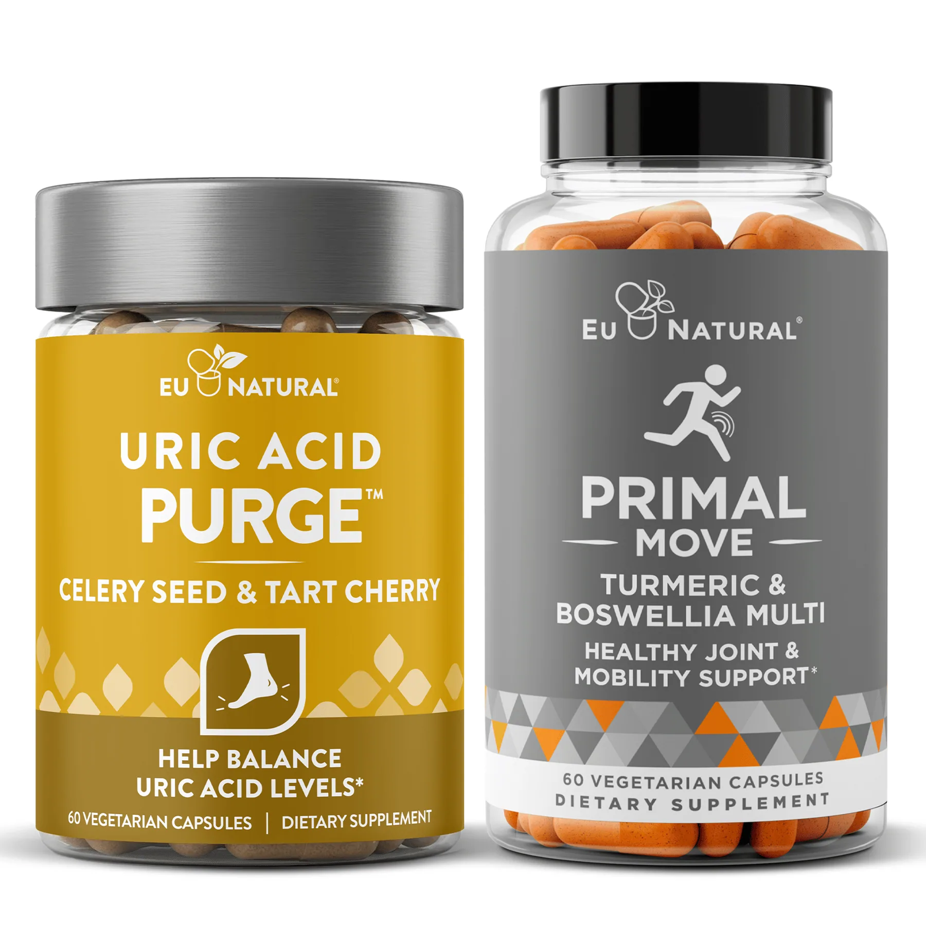 Eu Natural Uric Acid PURGE alongside Eu Natural PRIMAL MOVE joint support