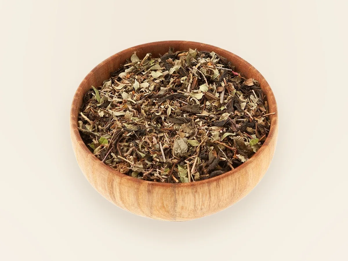 A wooden bowl of dried chanca piedra